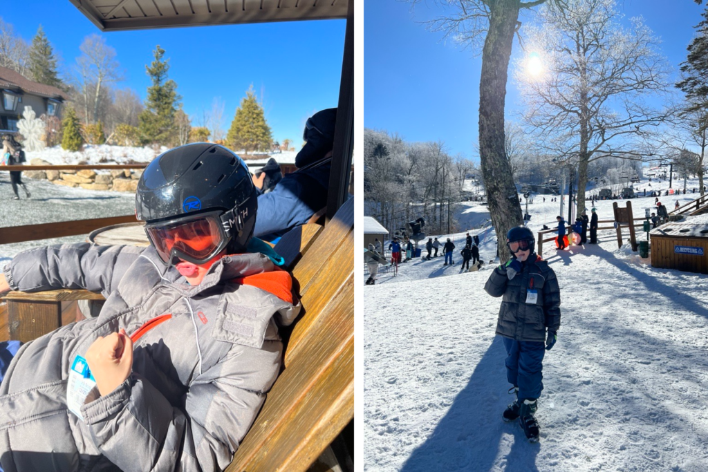 Luke enjoying his time eating icicles at Beech Mountain, NC