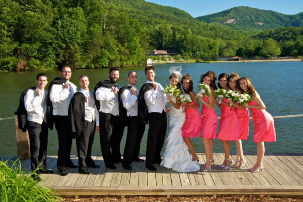 Wedding Party at Joel and Becky Wedding in Lake Lure, NC