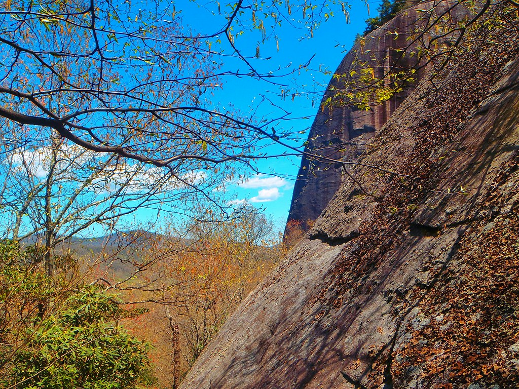 Climbing at Looking Glass Rock, NC