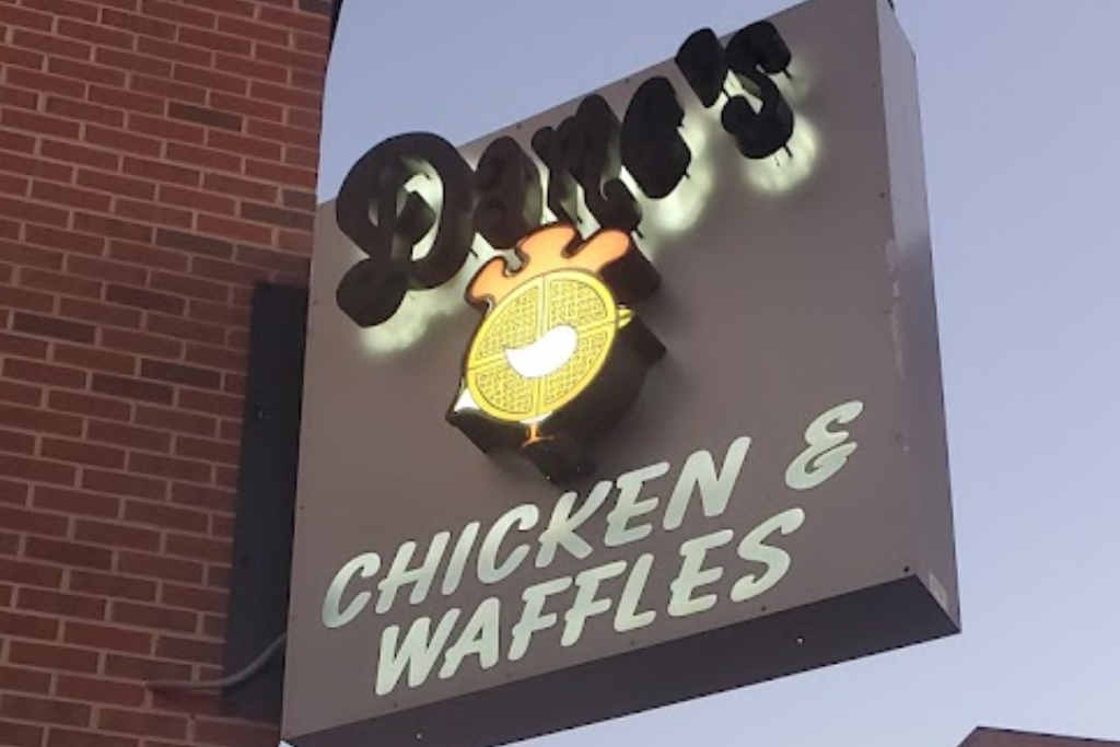 Best Brunch and Breakfast In The Raleigh-Durham Triangle Area - Dame's Chicken & Waffles - Exterior Sign