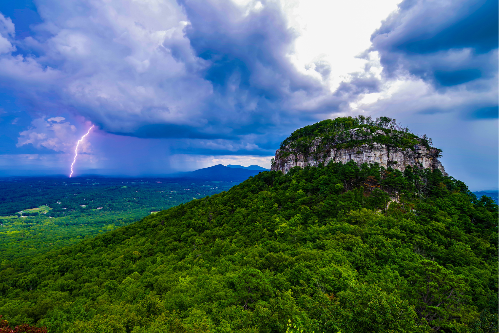 Best Hiking In The North Carolina Piedmont - Pilot Mountain State Park Lightning