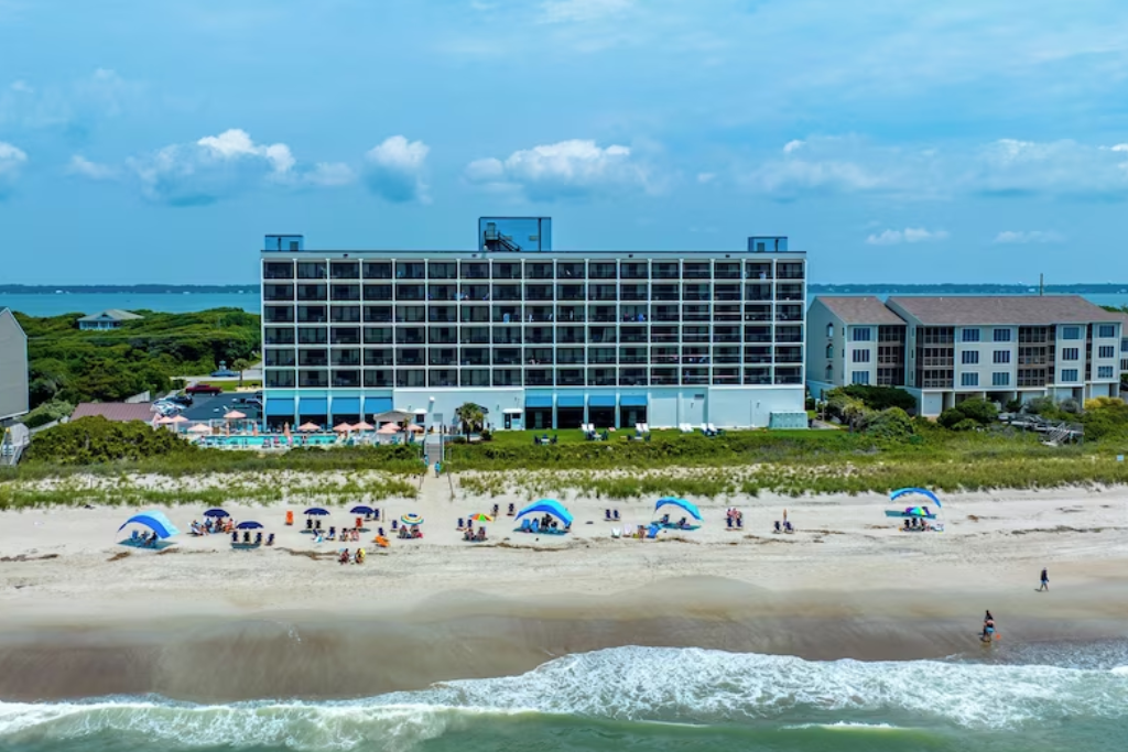 Crystal Coast Oceanfront Hotel Aerial View