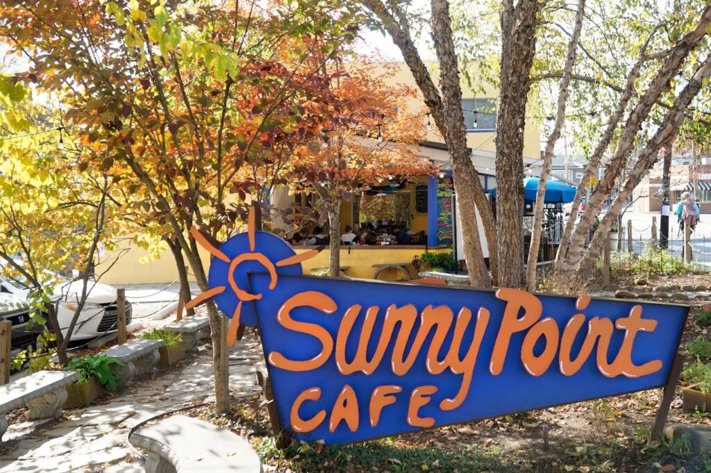 Best Brunch and Breakfast In The North Carolina Mountains - Sunny Point Cafe patio and waiting area.