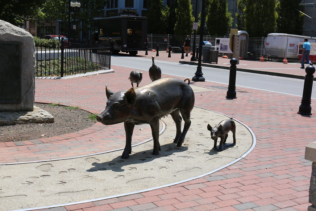 The beginning of the Urban Trail in downtown Asheville