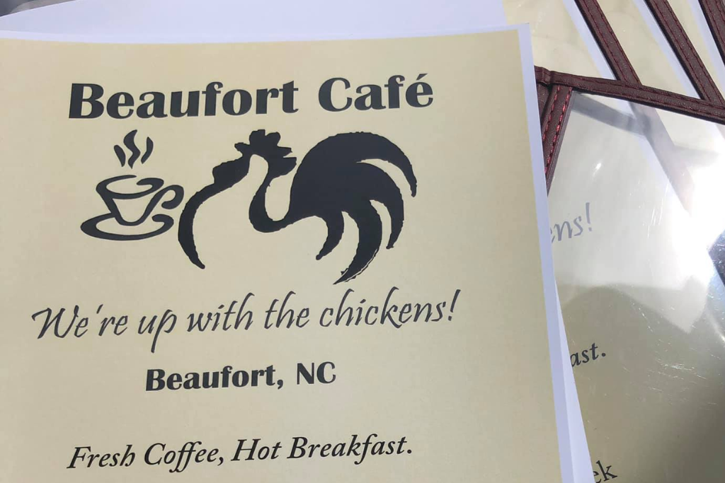 Best Brunch and Breakfast In The Crystal Coast Area - Beaufort Cafe Menu Cover