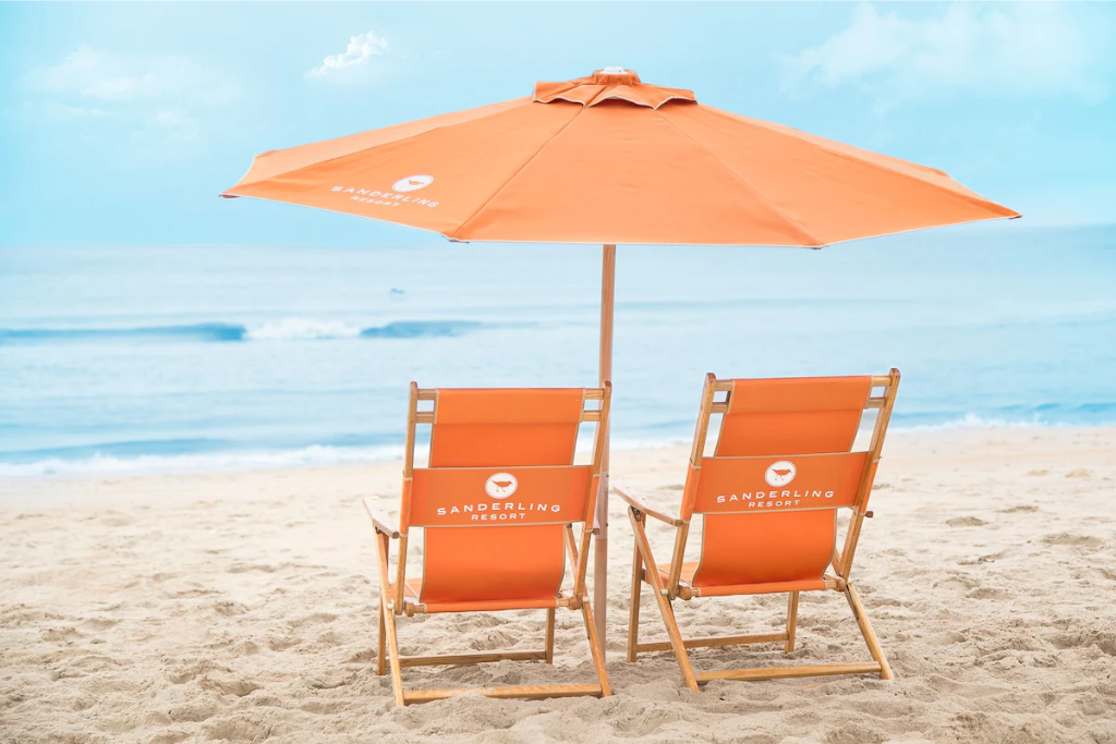 Best Romantic Getaways In The Outer Banks Area - The Sanderling Resort - Beach Chairs and Umbrella