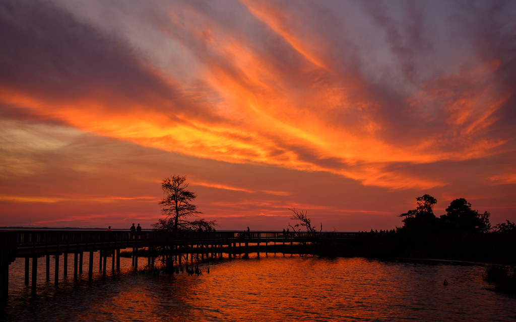 Best Attractions In The Outer Banks Area - Sunset along the Duck Boardwalk